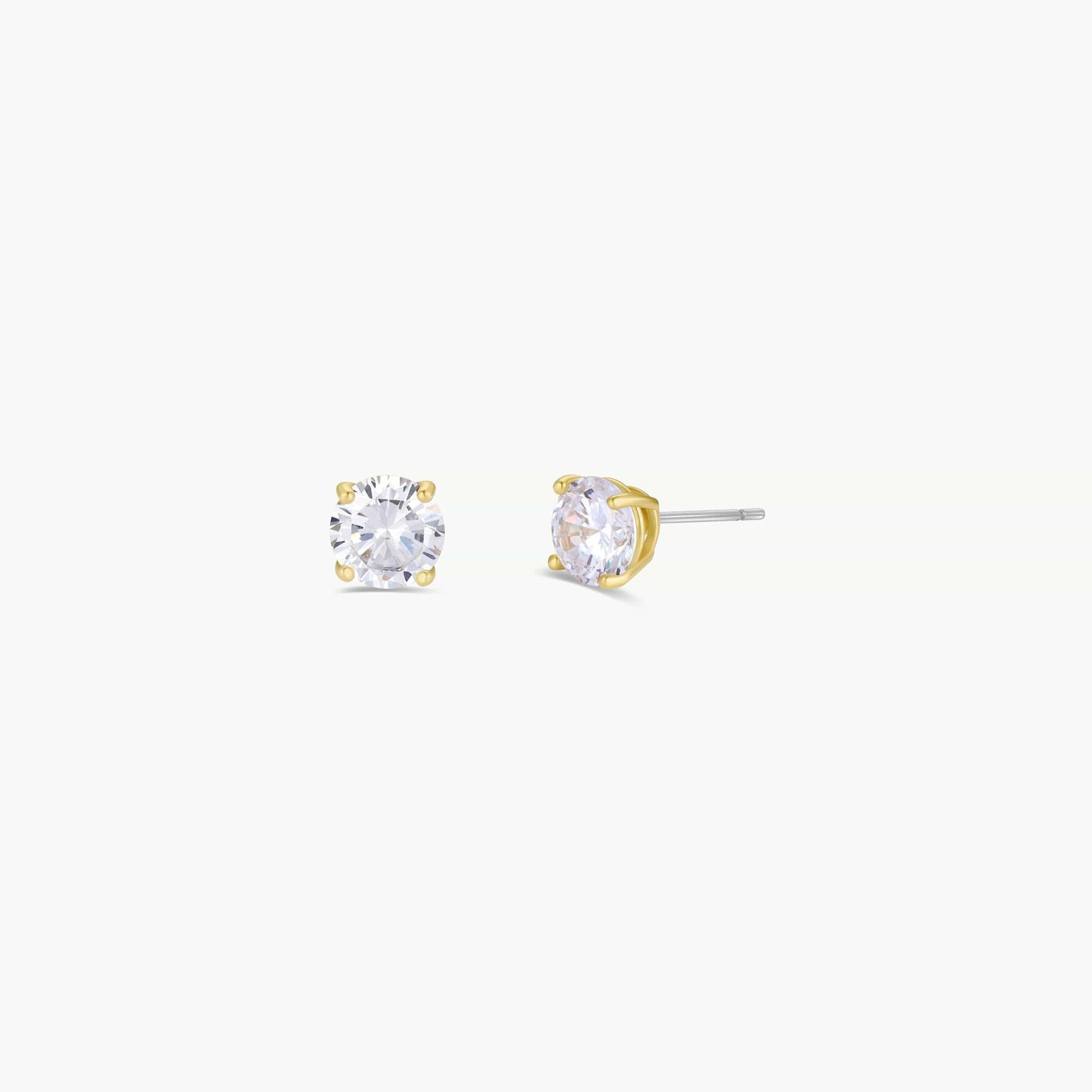 JaxKelly Fashion Round CZ - Clear - Gold Earrings