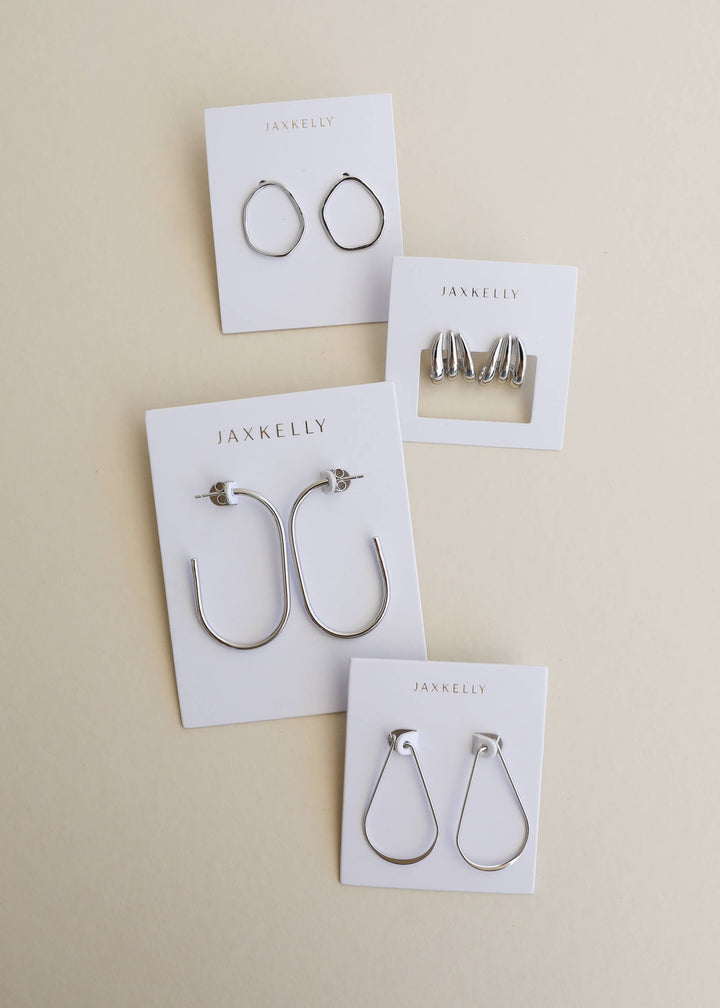 JaxKelly Fashion Silver Large Open Hoop