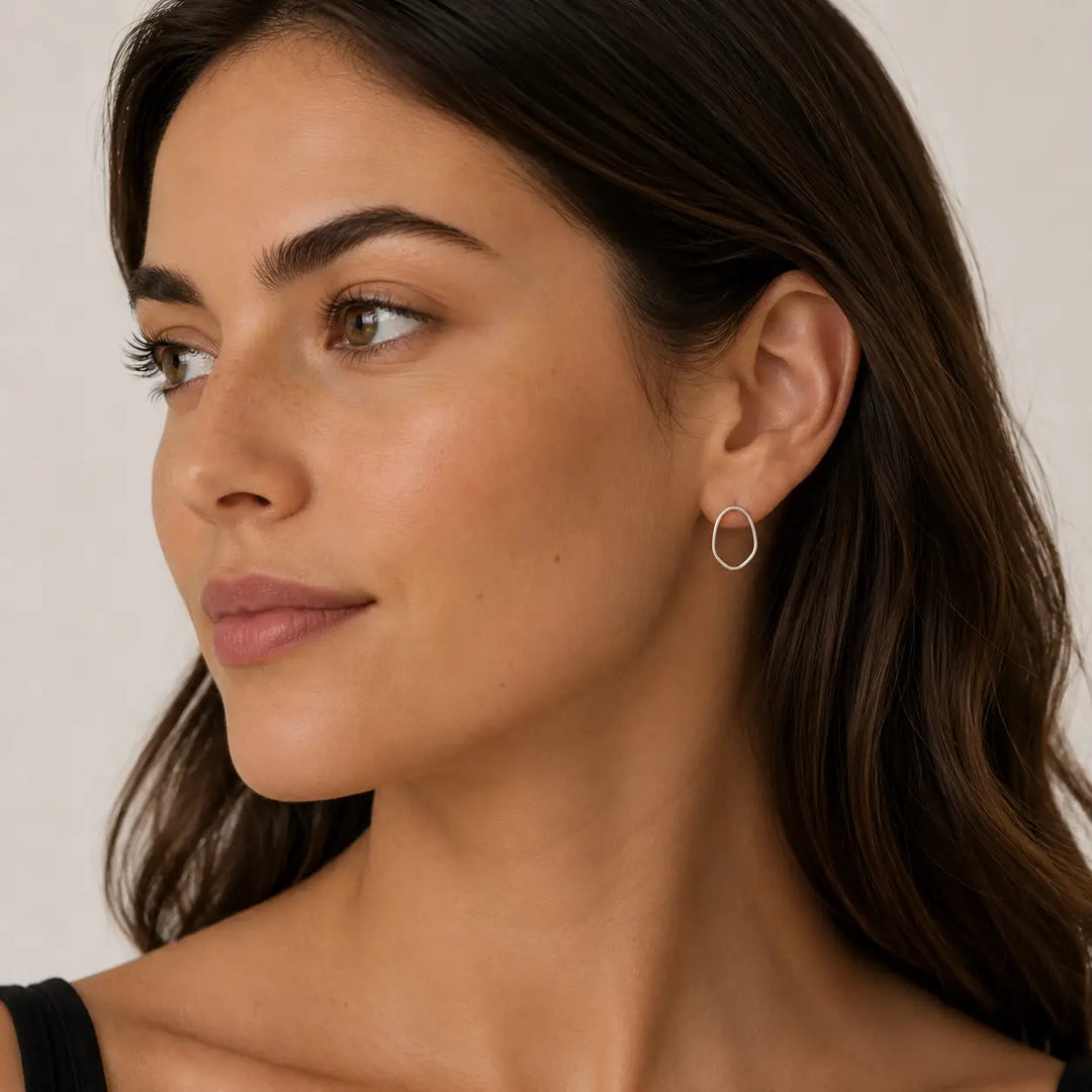 JaxKelly Fashion Silver Organic Hoop