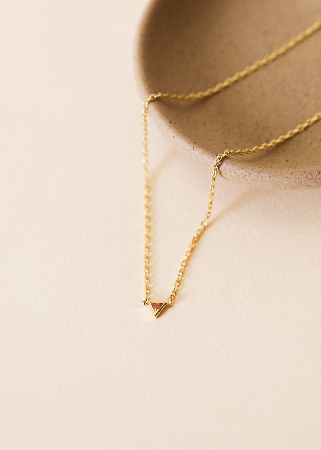 JaxKelly Fashion Triangle Champagne Pendant Necklace - 18k Gold Plated