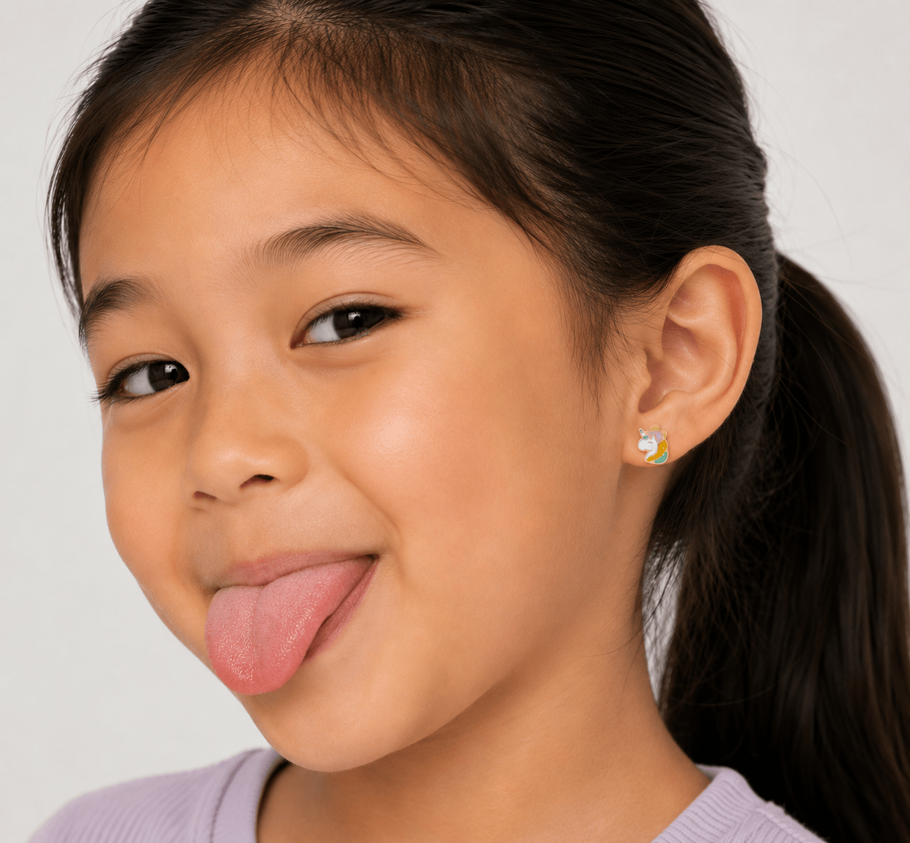 JaxKelly Fashion Unicorn Enamel Flat Back Kids Earrings
