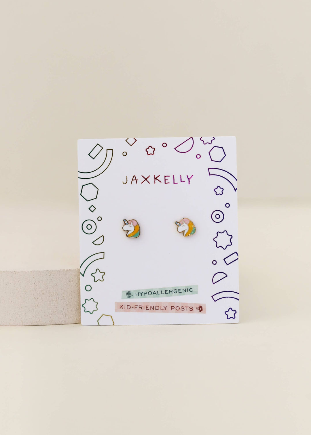 JaxKelly Fashion Unicorn Enamel Flat Back Kids Earrings