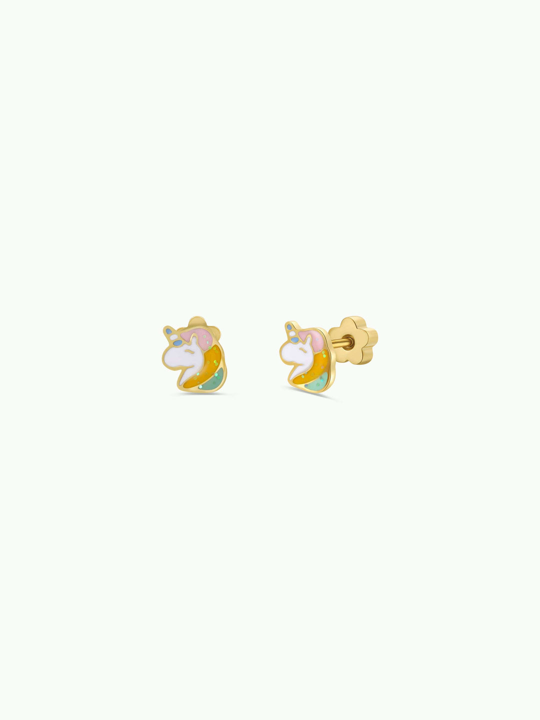 JaxKelly Fashion Unicorn Enamel Flat Back Kids Earrings