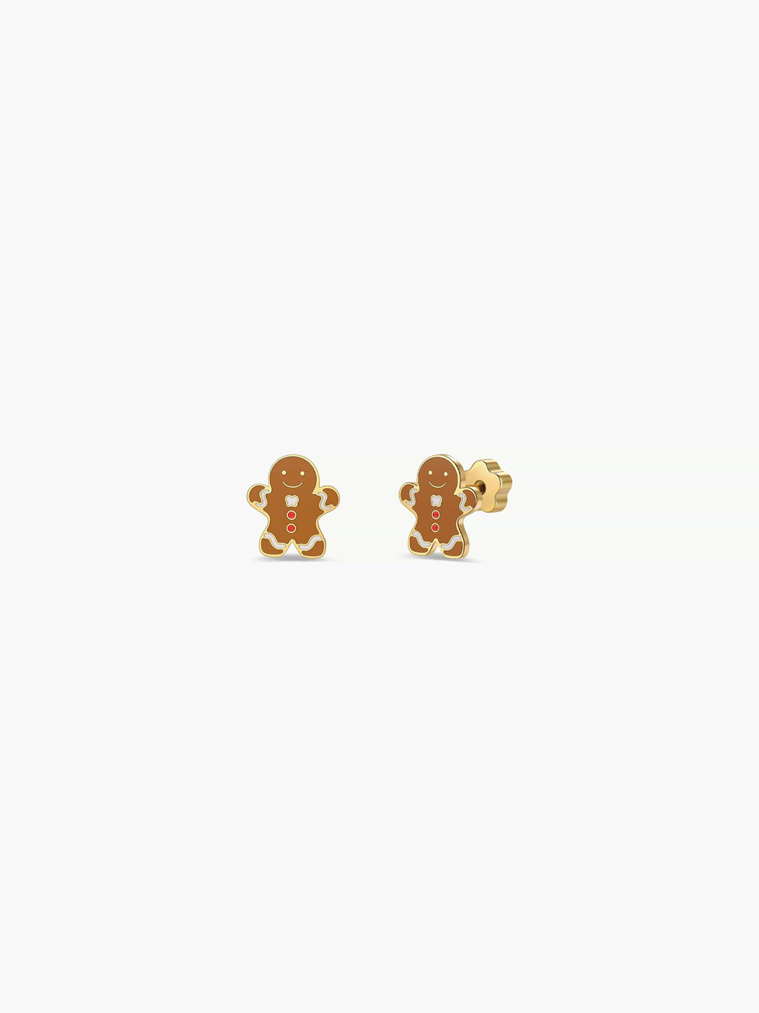 JaxKelly Holiday Gingerbread Man Enamel Flat Back Earrings
