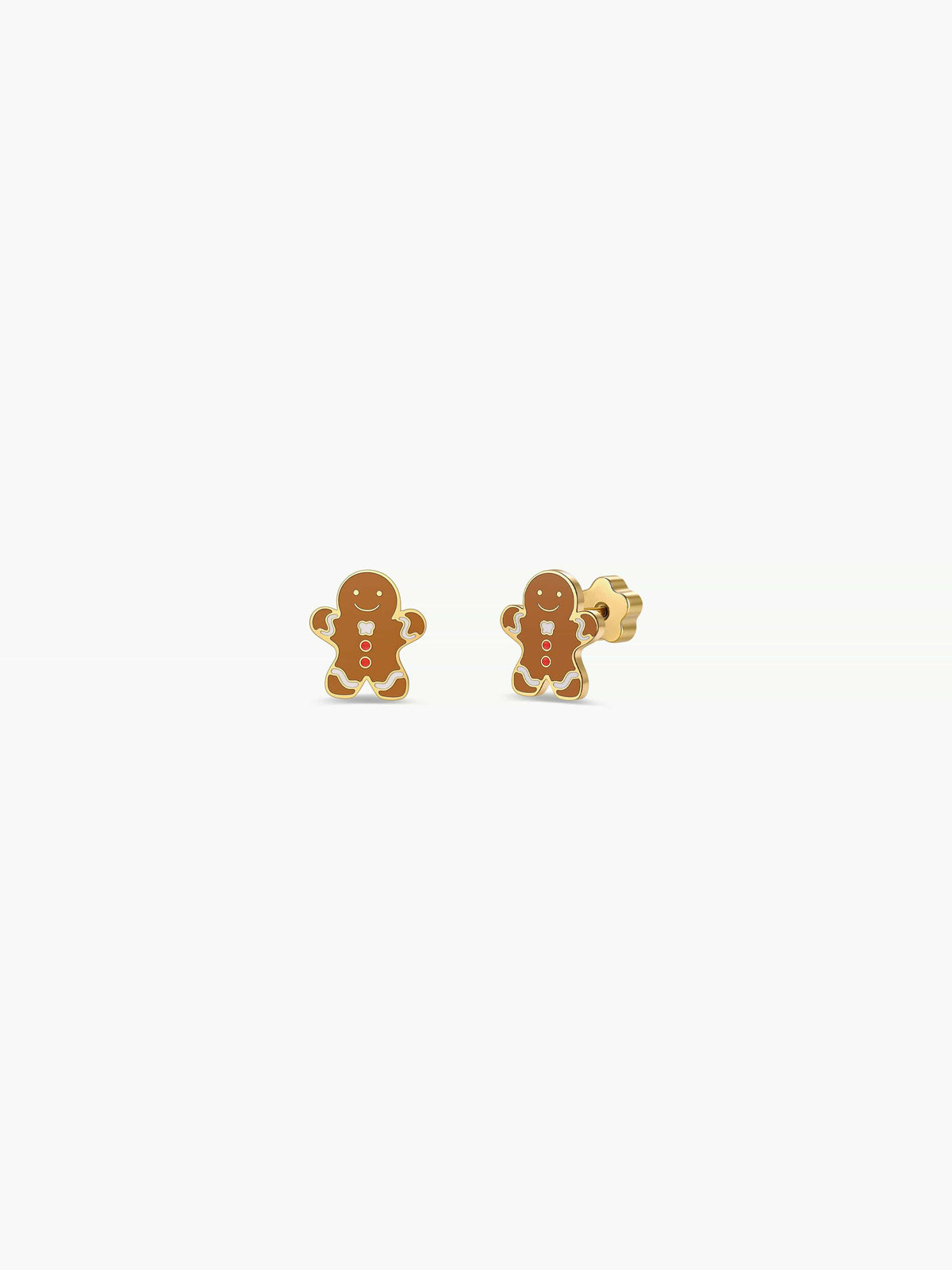 JaxKelly Holiday Gingerbread Man Enamel Flat Back Earrings