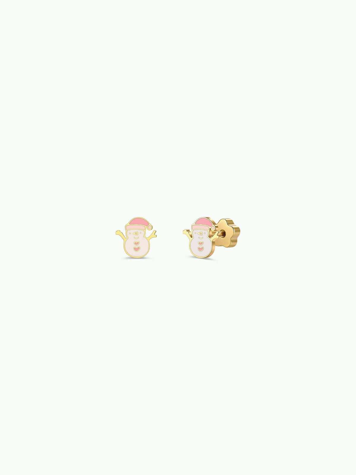 JaxKelly Holiday Snowman Enamel Flat Back Earrings
