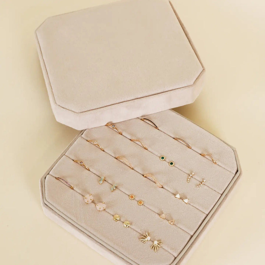 JaxKelly jewelry box Velvet Jewelry Box - Cream