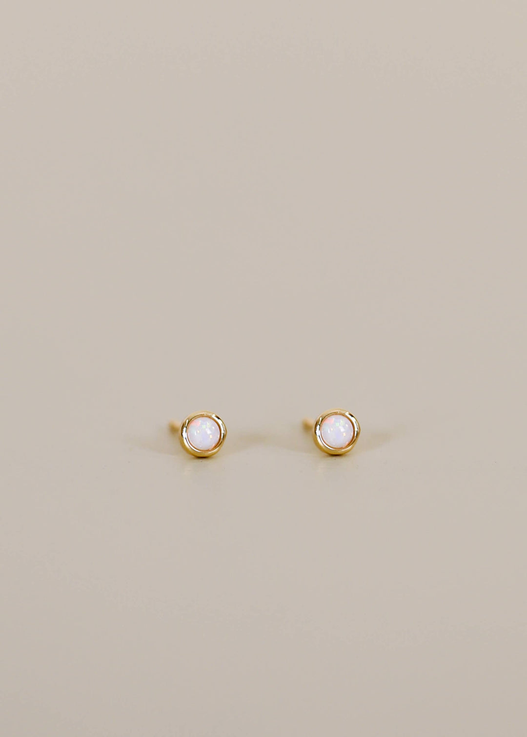 JaxKelly Simple Stud - White Opal- Earring