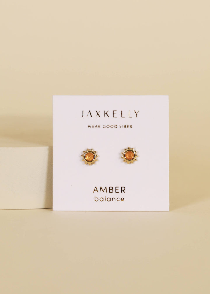 JaxKelly Sun Stud - Amber - Earring