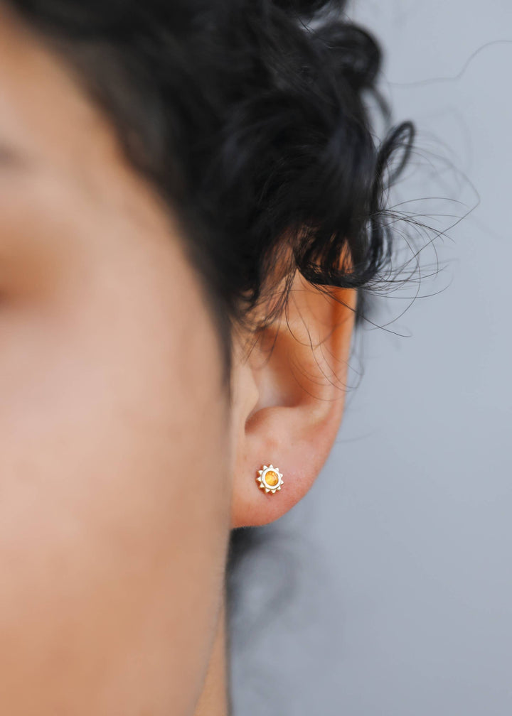 JaxKelly Sun Stud - Amber - Earring