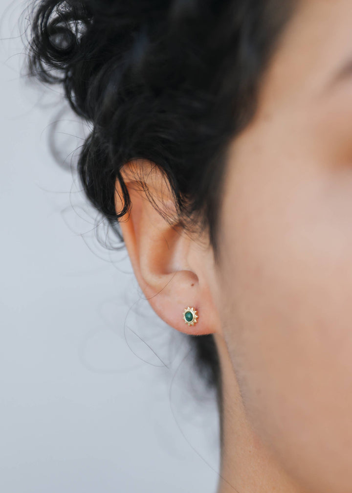 JaxKelly Sun Stud - Malachite - Earring