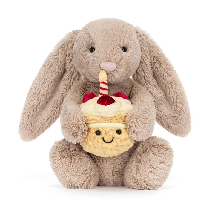 Jellycat Plush Bashful Beige Birthday Bunny | Jellycat