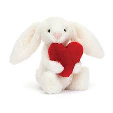 Jellycat Plush Toy Bashful Red Love Heart Bunny