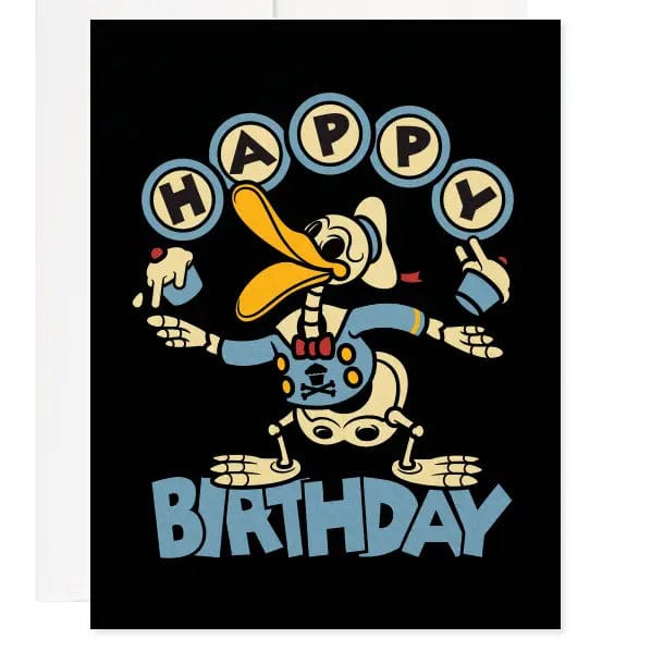 Johnny Cupcakes Card Duck Skeleton Birthday Card