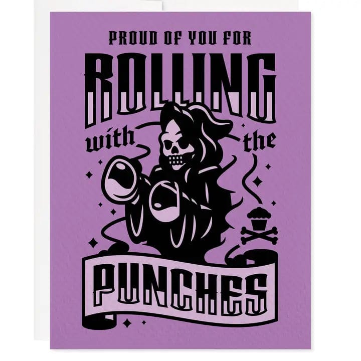 Johnny Cupcakes Card Rolling with the Punches Encouragement Card