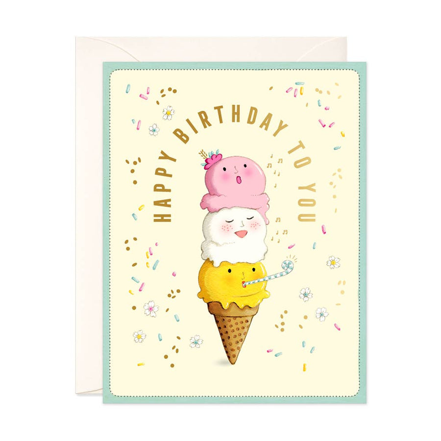 JooJoo Paper birthday card Singing Ice Cream Birthday Greeting Card