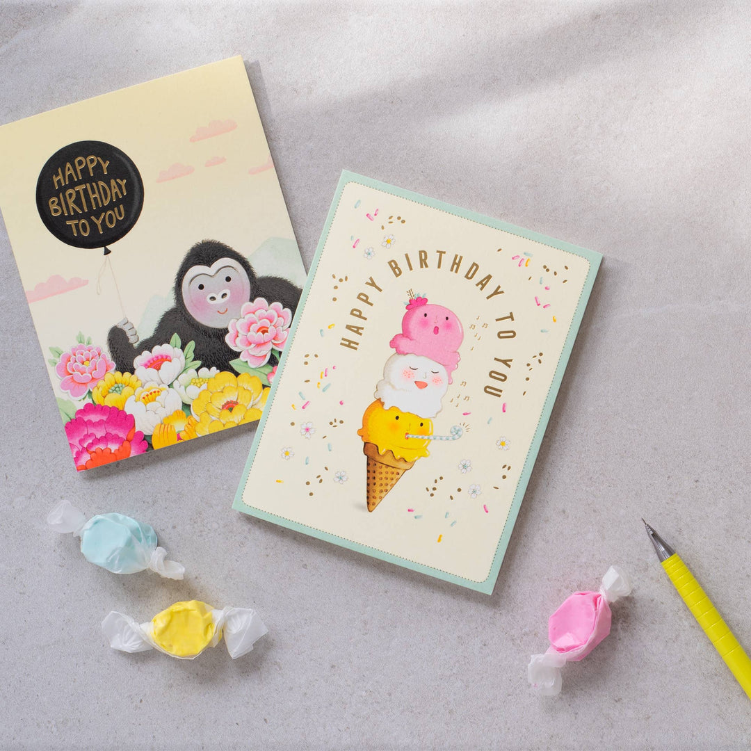 JooJoo Paper birthday card Singing Ice Cream Birthday Greeting Card