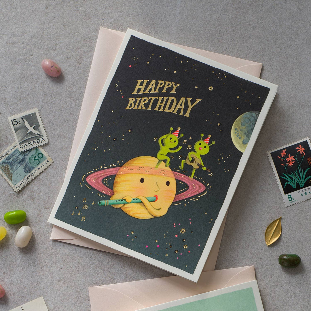 JooJoo Paper Card Cosmic Band Birthday Greeting Card