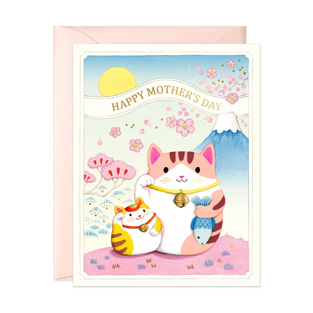 JooJoo Paper Card Mother's Day Lucky Cats Greeting Card