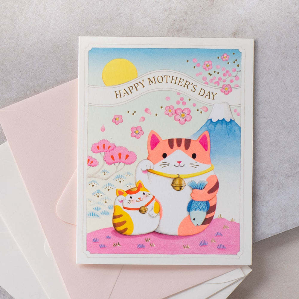 JooJoo Paper Card Mother's Day Lucky Cats Greeting Card