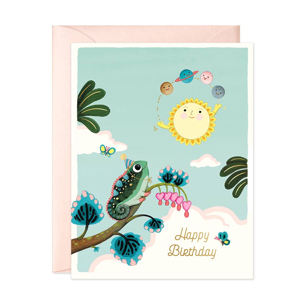 JooJoo Paper Card Solar Juggle Birthday Greeting Card