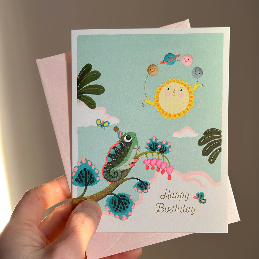 JooJoo Paper Card Solar Juggle Birthday Greeting Card