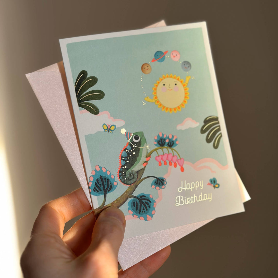 JooJoo Paper Card Solar Juggle Birthday Greeting Card