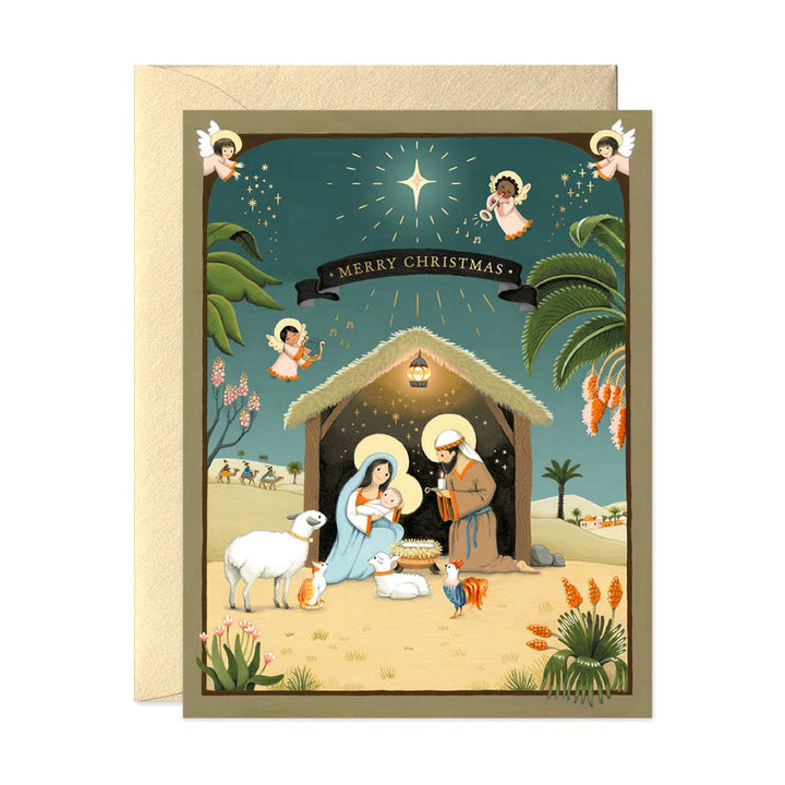 JooJoo Paper Cards Nativity Christmas Holiday Greeting Card