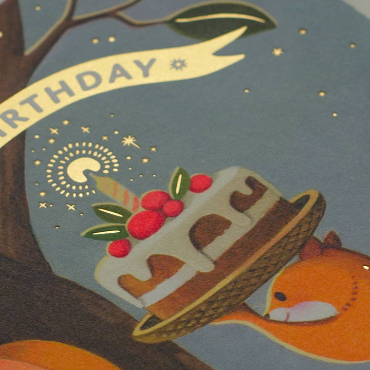 JooJoo Paper Cards Squirrel’s Cake Birthday Greeting Card