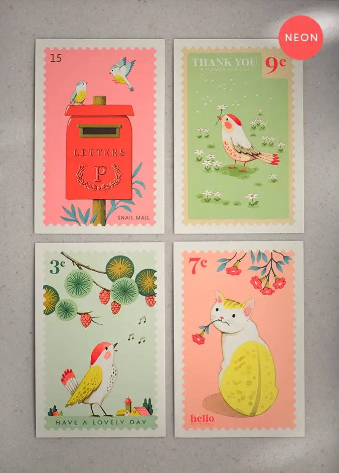 JooJoo Paper Postcard Mailbox Birds Postcard