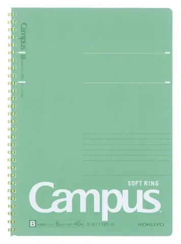 JPT America Paper Campus Soft Ring Notebook - B5 6mm Dotted Line, Green