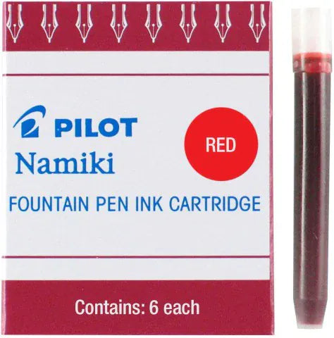 JPT America Paper Kakuno Fountain Pen Refills - Pilot Namiki IC-50 (6 cartridges per pack) - Red