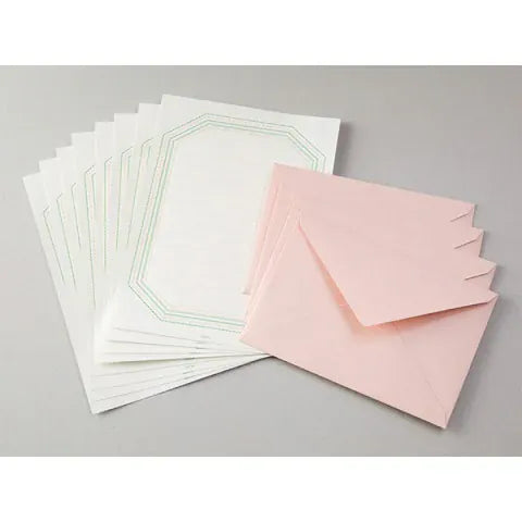JPT America Paper Letterpress Pink Frame Stationery Set