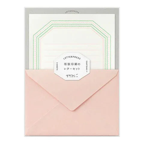 JPT America Paper Letterpress Pink Frame Stationery Set
