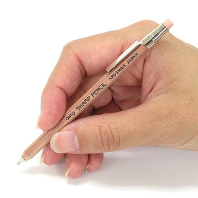 JPT America Pencil Mini Wooden Mechanical Pencil with Eraser and Clip - Natural 0.5mm