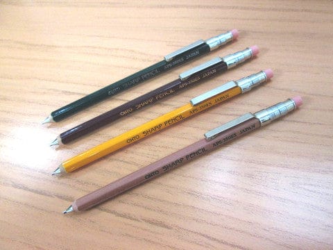 JPT America Pencil Mini Wooden Mechanical Pencil with Eraser and Clip - Natural 0.5mm
