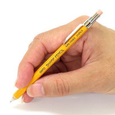JPT America Pencil Mini Wooden Mechanical Pencil with Eraser and Clip - Yellow 0.5mm