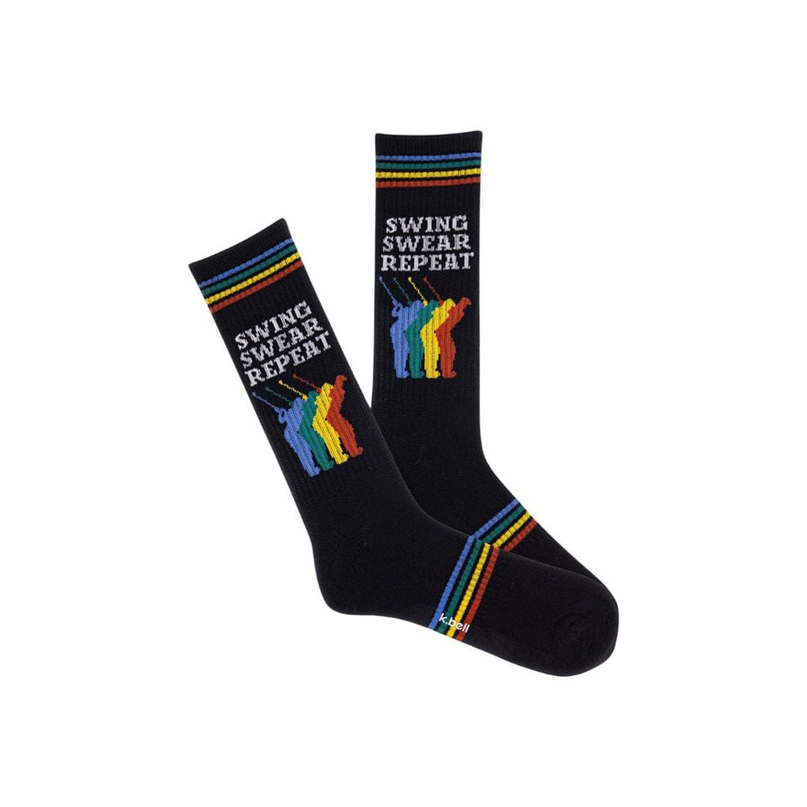 K. Bell Socks Men's Swing Swear Repeat Crew Socks