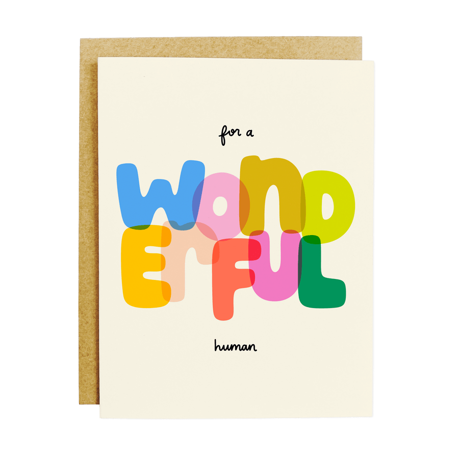 KANDS.CO Cards Wonderful Human Rainbow Lettered Greeting Card