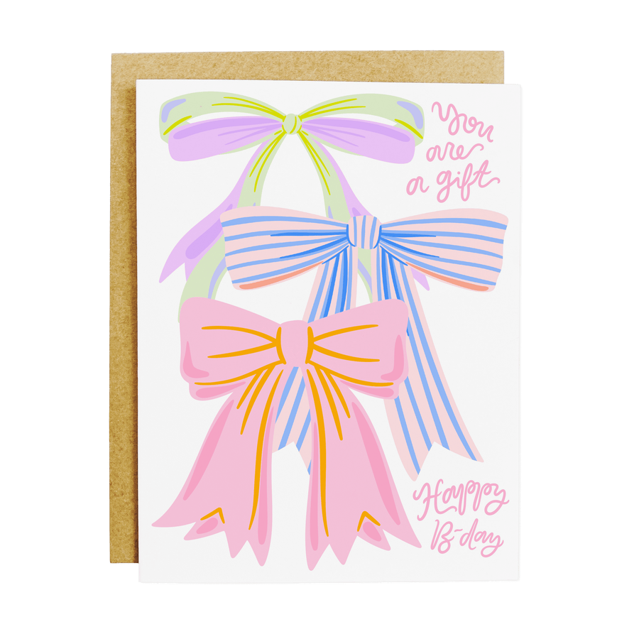 KANDS.CO Cards You Are A Gift Bow Birthday Card