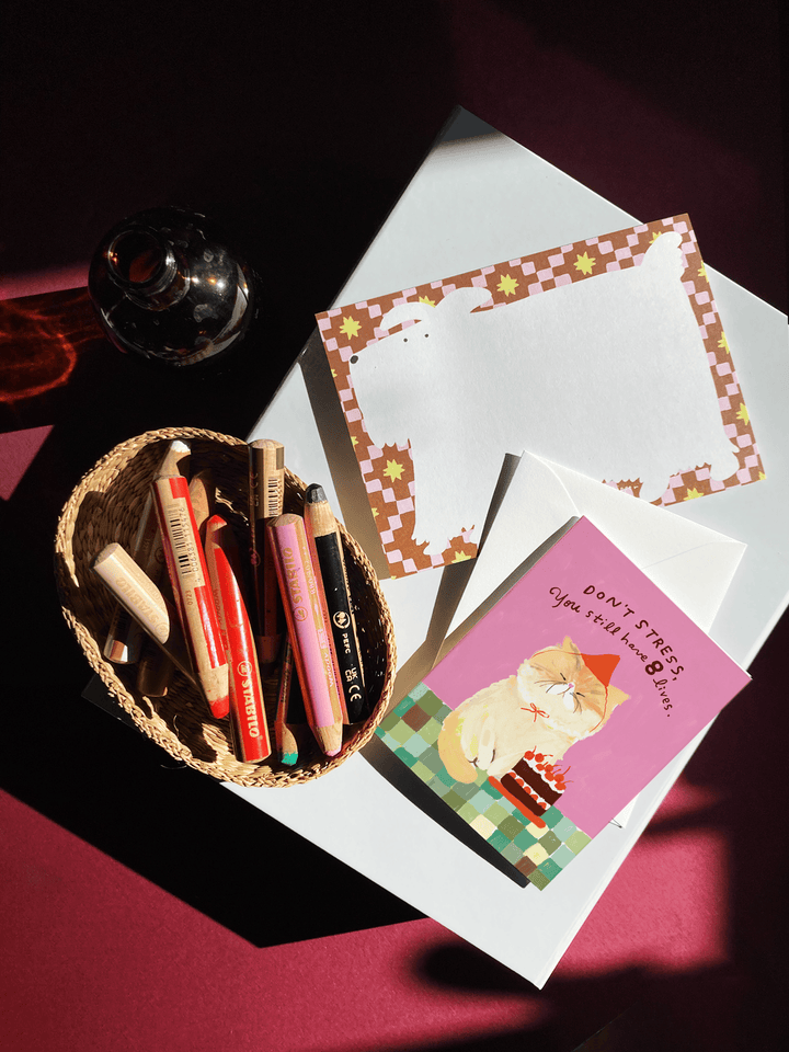 Karen Schipper Cards 8 Lives Left - Funny Cat Birthday Card