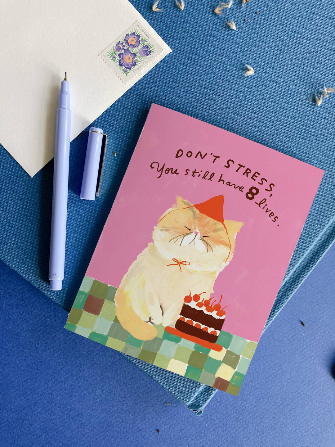 Karen Schipper Cards 8 Lives Left - Funny Cat Birthday Card