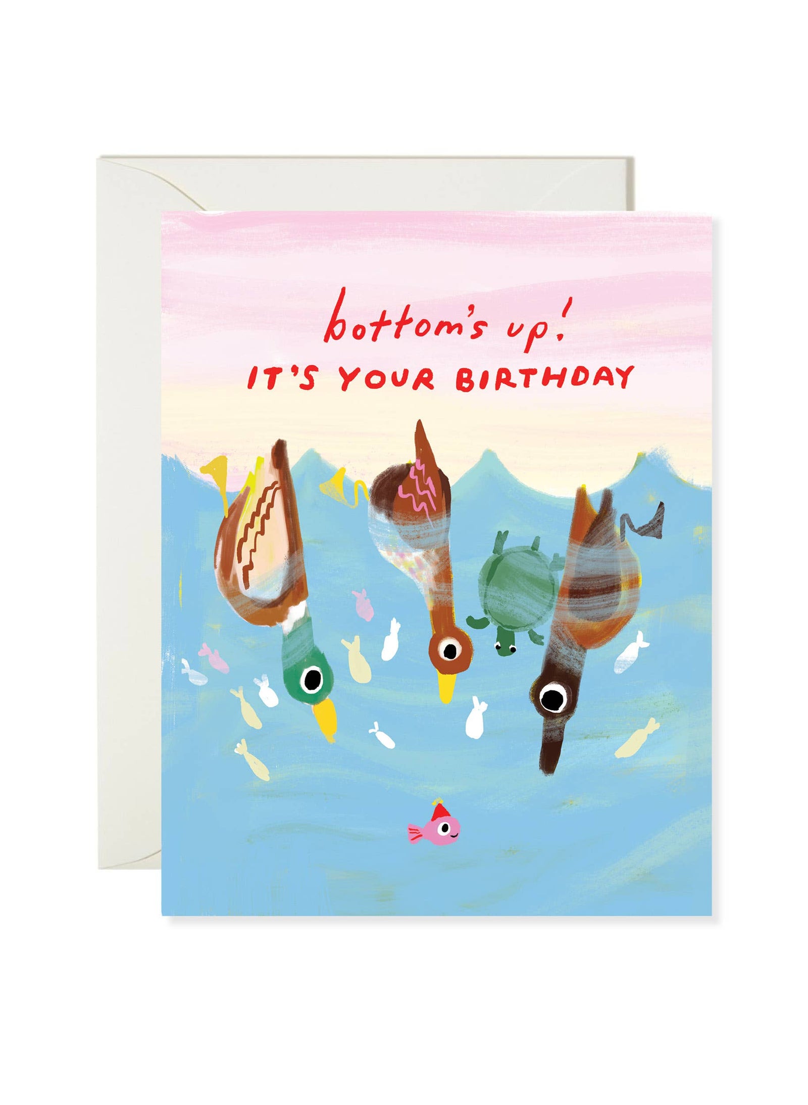 Karen Schipper Cards Bottoms Up Birthday - Funny Duck Birthday Card