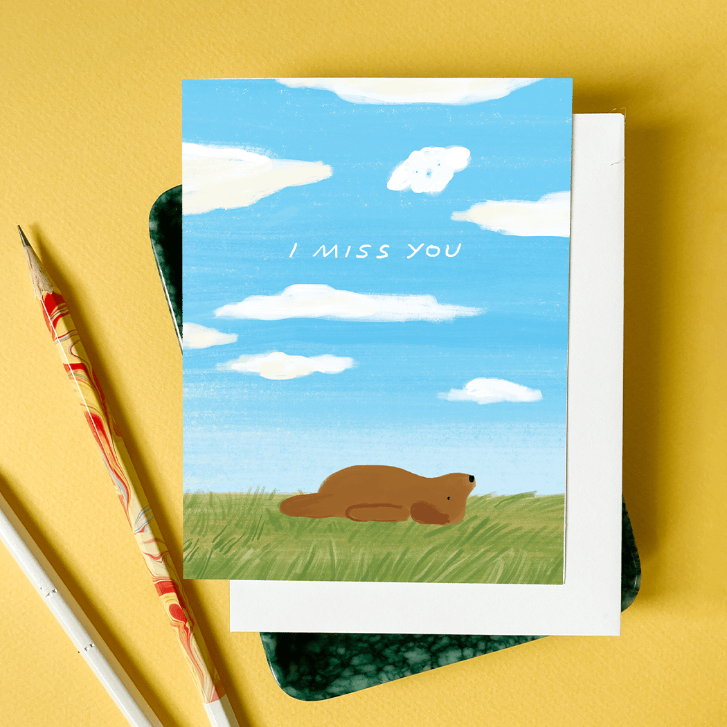 Karen Schipper Cards Miss You Dog - Cute Animal Encouragement Card