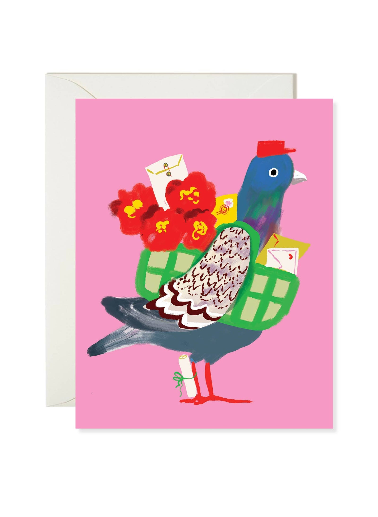 Karen Schipper Cards Pigeon Post – Whimsical Bird Greeting Card