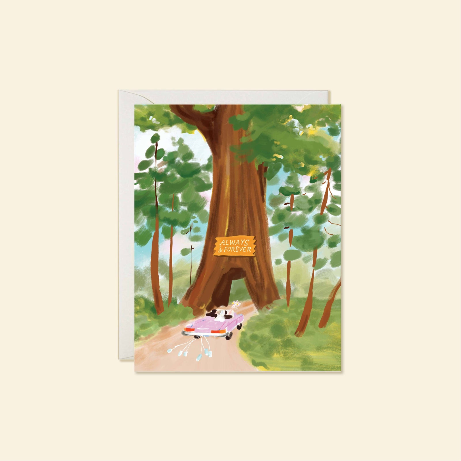 Karen Schipper Cards Sequoia Wedding – Whimsical Romantic Wedding Greeting Card