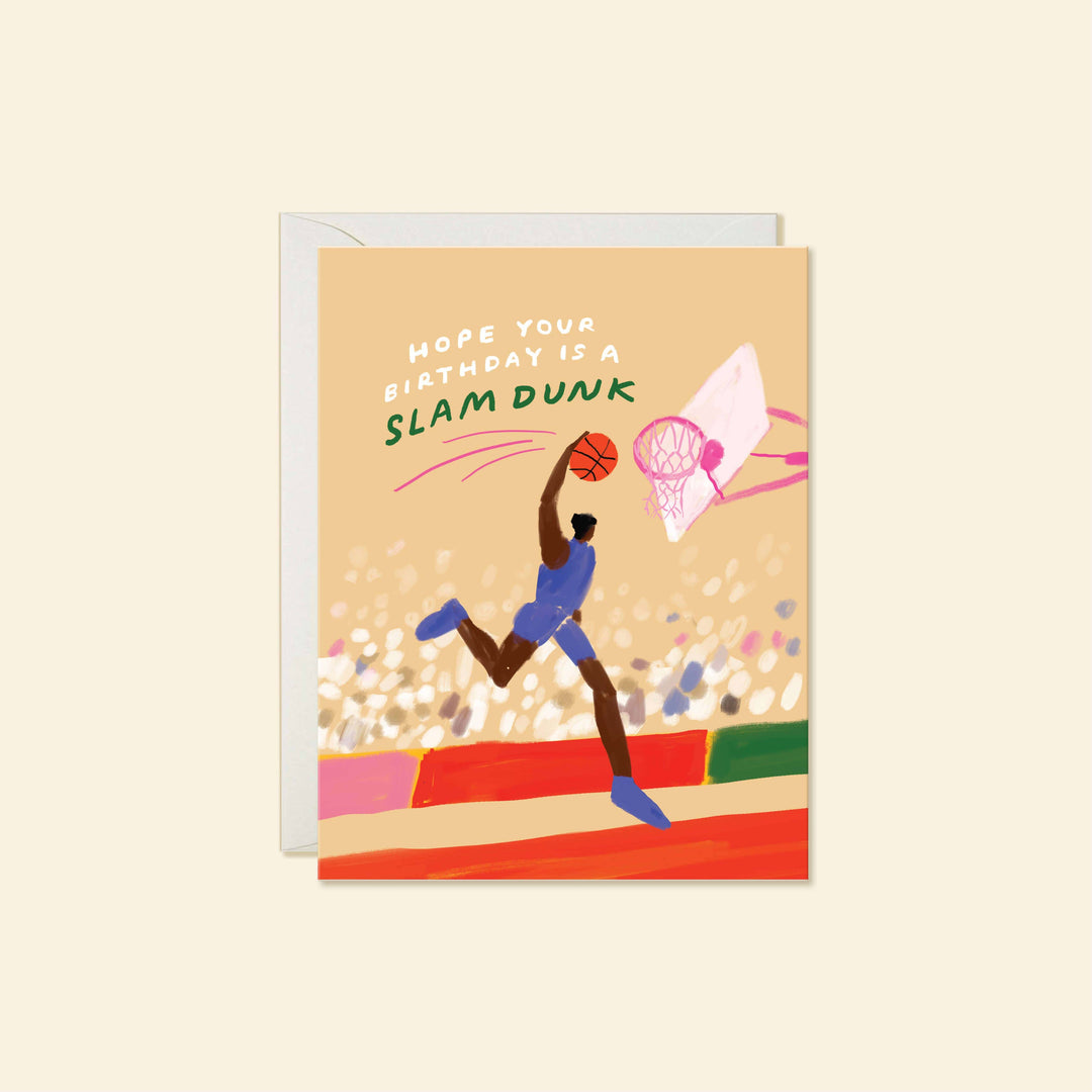 Karen Schipper Cards Slam Dunk – Basketball Sports Birthday Greeting Card