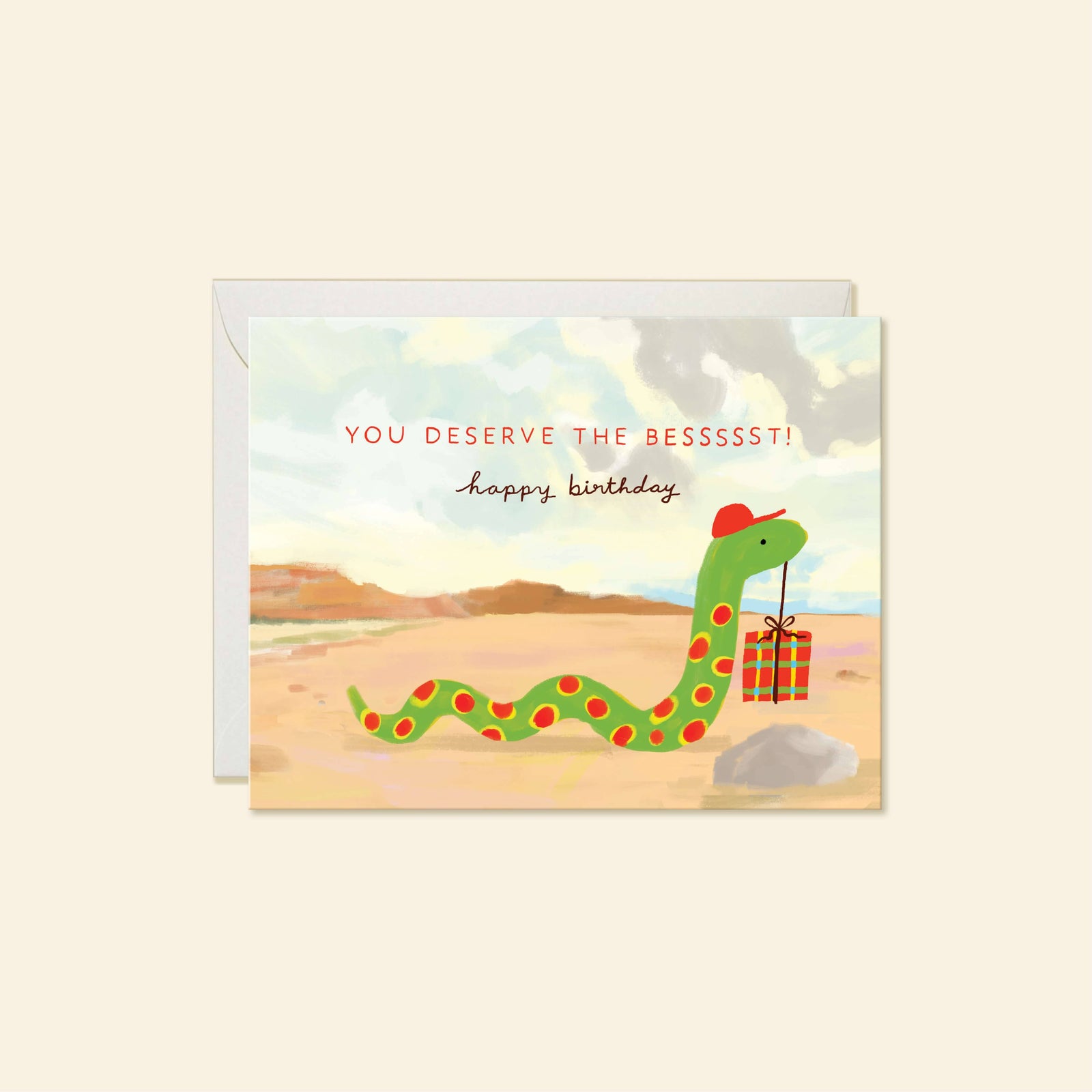 Karen Schipper Cards Snake Birthday – Funny Whimsical Animal Greeting Card