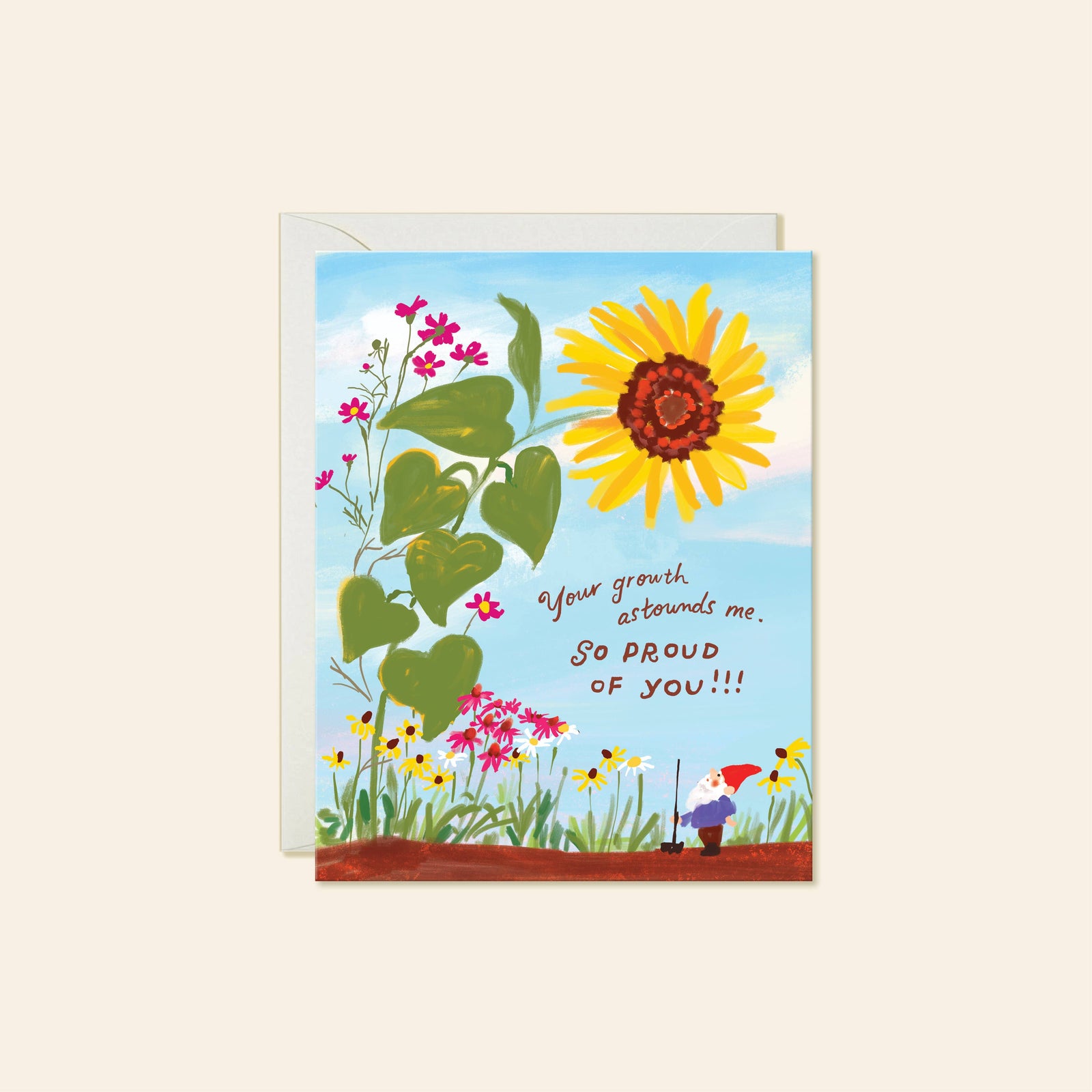Karen Schipper Cards Sunflower Gnome – Encouragement Friendship Greeting Card