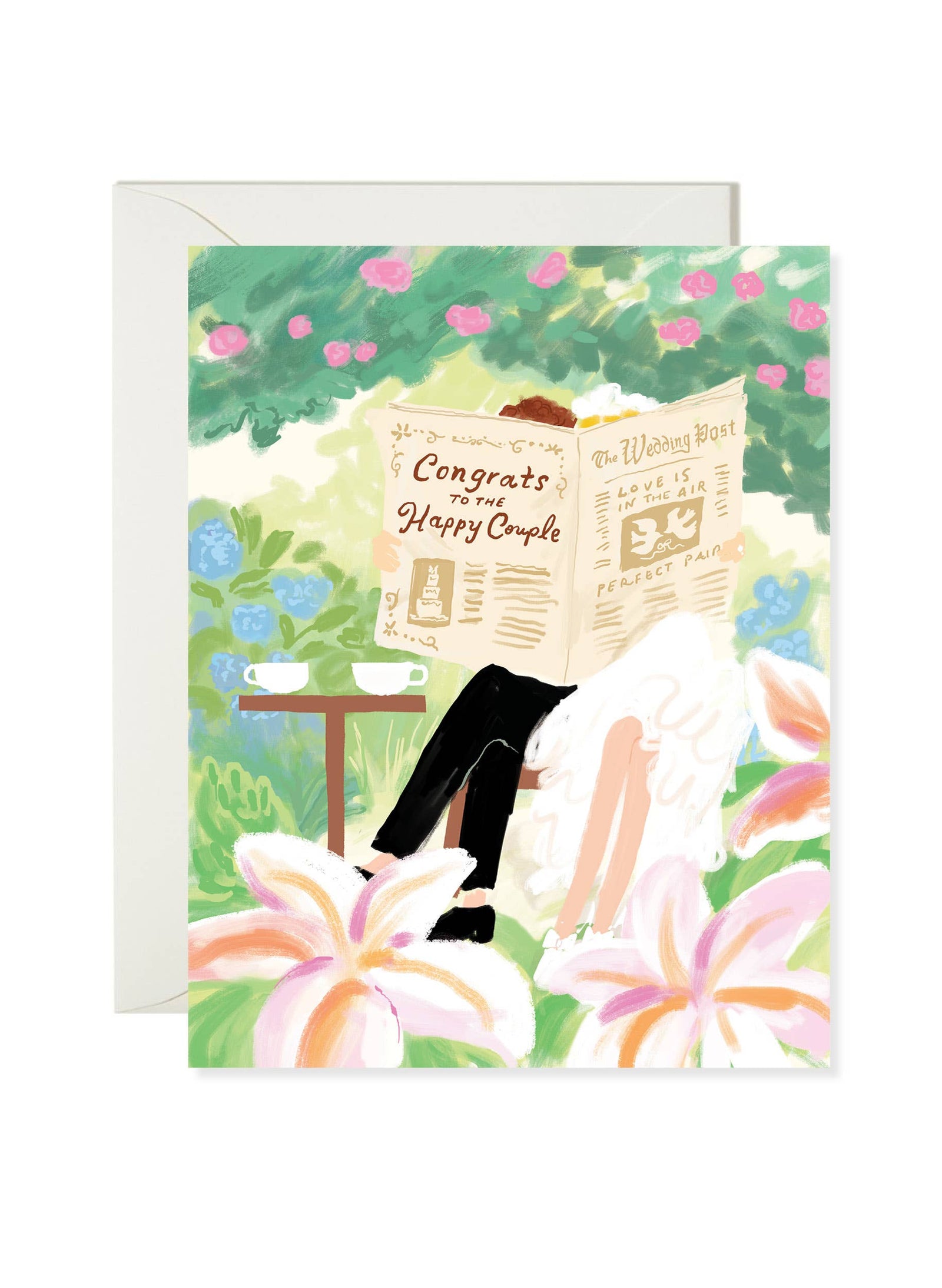 Karen Schipper Cards Wedding Newspaper - Sweet Wedding Congrats Card